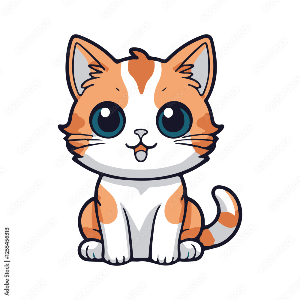 Cute cat design vector file with white background Cute cat design vector file with white background