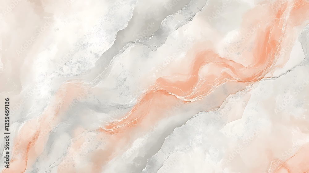 Fototapeta premium Abstract Peach Grey Swirls Marble Art Design