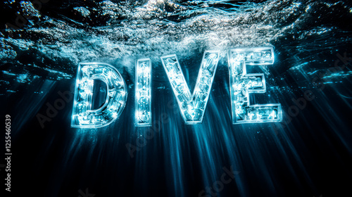 Word Drown in deep water - fear of drowning, intrusive thoughts, phobia photo