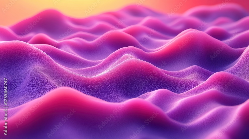 Fototapeta premium Abstract pink purple waves, digital art, background, design