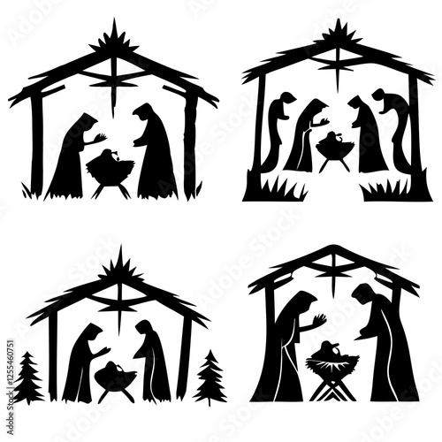 Nativity Scene Silhouette Set