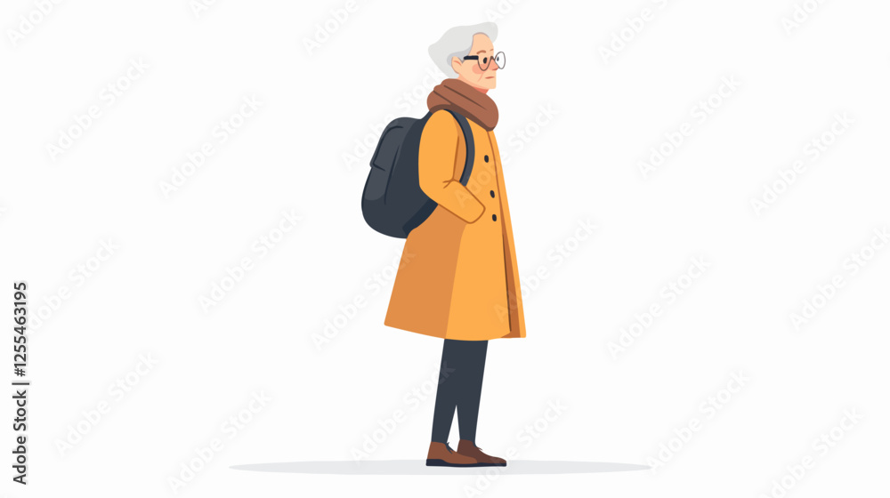 Naklejka premium Illustration of an elderly woman. Pensioner woman. Grandmother.