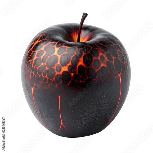 Rare hot Lava Apple in transparent background