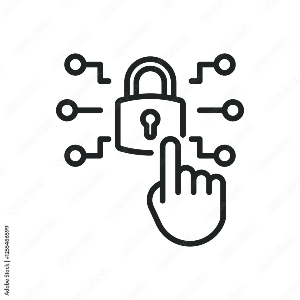 Encryption thin line icons. Editable stroke and Perfect pixel on transparent background Encryption thin line icons. Editable stroke and Perfect pixel on transparent background
