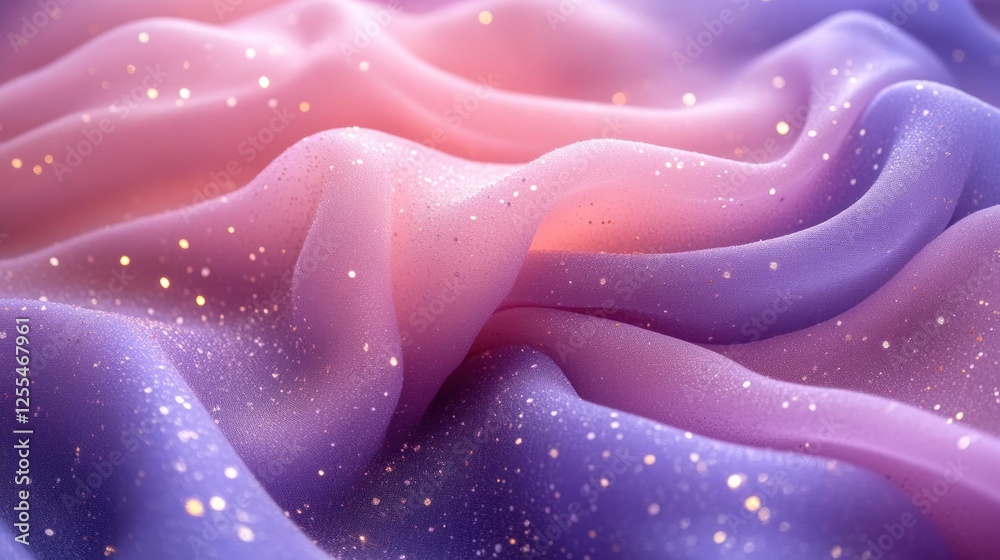 Obraz premium Pink, purple ombre fabric with glitter.