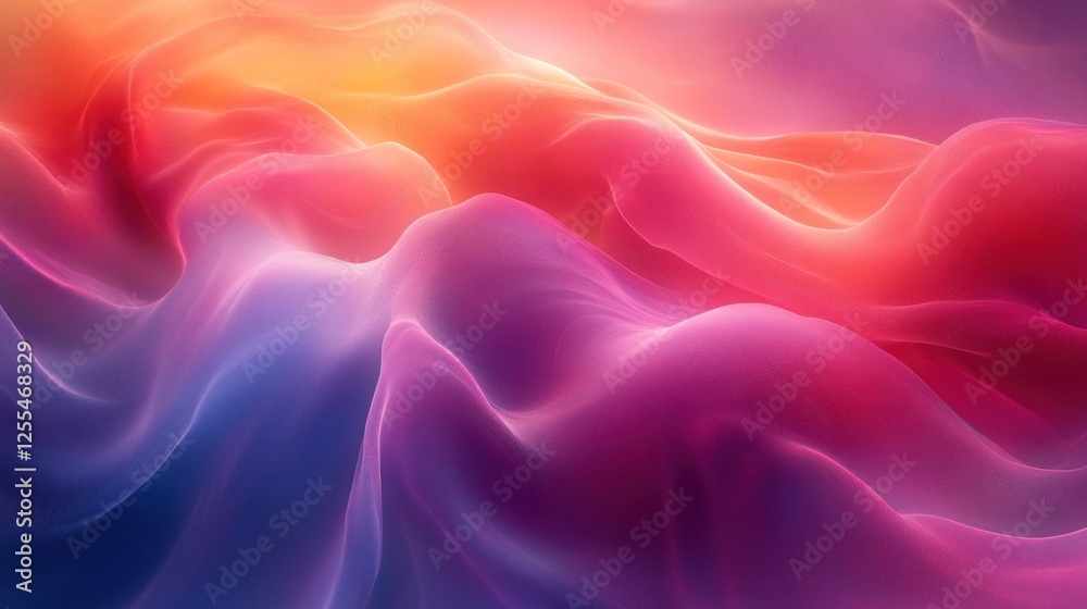 Fototapeta premium Abstract colorful wavy background with vibrant pink, orange, and blue hues.