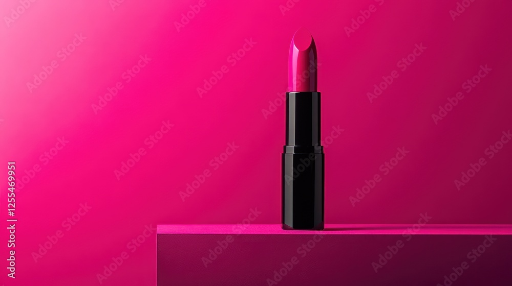 Pink lipstick on a pink surface against a pink background. Pink lipstick on a pink surface against a pink background.