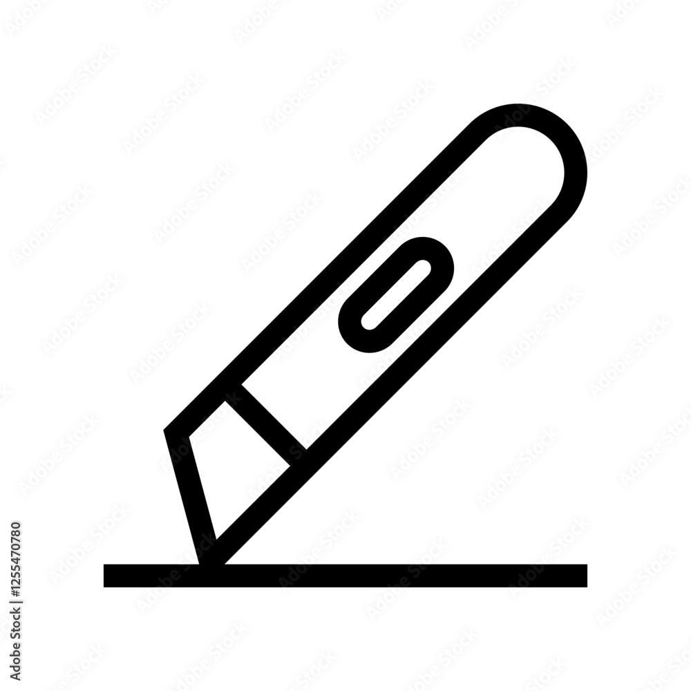 Cutter icon, stationery knife symbol, open with knife, cut with paper cutter. Cutter icon, stationery knife symbol, open with knife, cut with paper cutter.