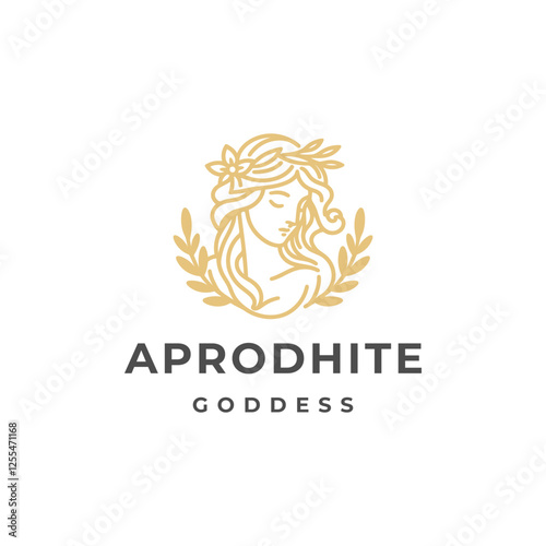 A logo inspired by Aphrodite, symbolizing beauty, elegance, and divine femininity with modern flair.