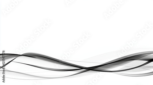 Elegant Flowing Lines in Black and White Abstract Design Background
