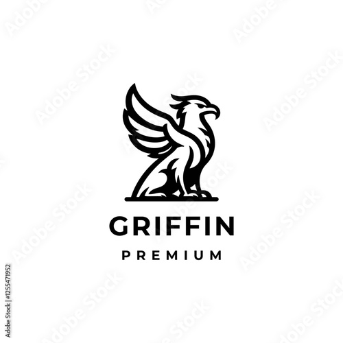 Griffin logo symbolizing strength and majesty. Perfect for luxury, power, or mythical-themed branding.