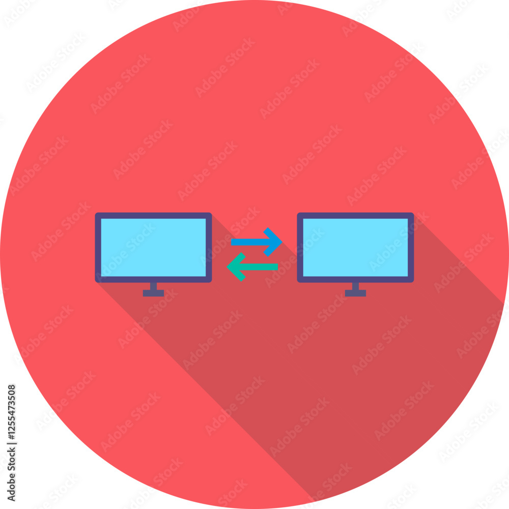 Unique Flat Long Shadow Vector Icon Unique Flat Long Shadow Vector Icon