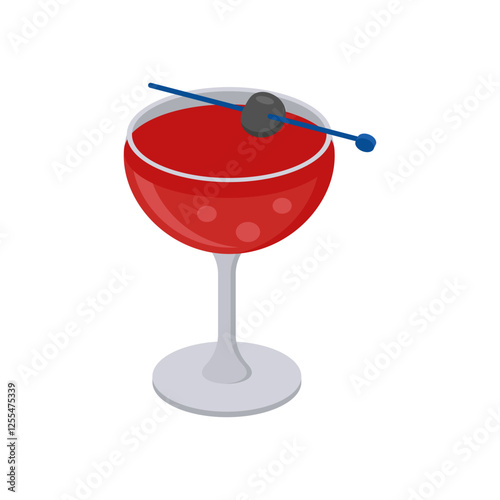 Manhattan, Cocktails Vector illustration, Isolated