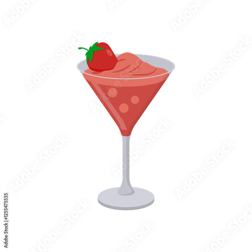 Strawberry Daiquiri, Cocktails Vector illustration, Isolated