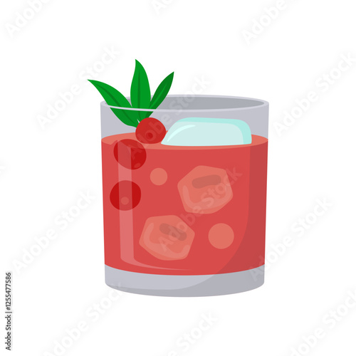 Cranberry Cocktail, Cocktails Vector illustration, Isolated