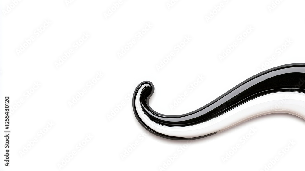 Elegant Black and White Mustache Design on White Background Elegant Black and White Mustache Design on White Background