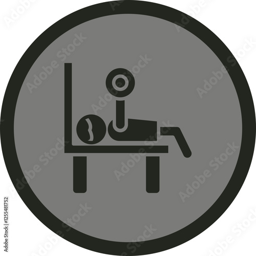 Man Bench Press Vector Icon Design