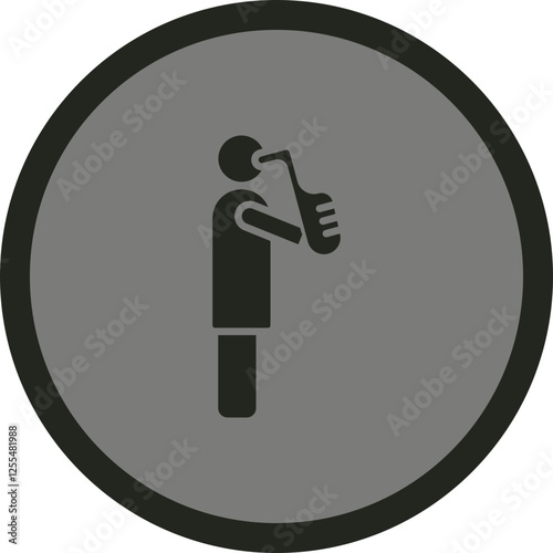 Man Musician With Saxophone Vector Icon Design