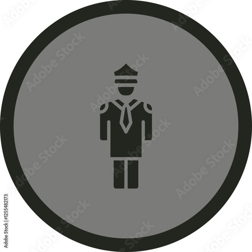 Man Policeman Working Vector Icon Design