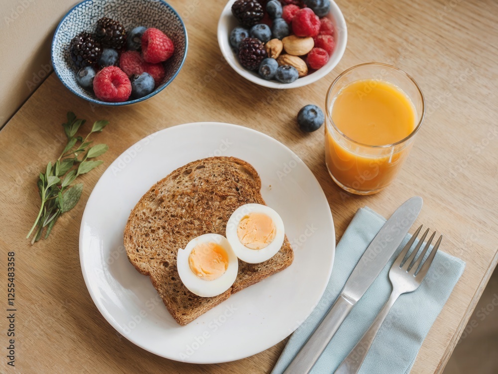 breakfast healthy food on the table. top view breakfast healthy food on the table. top view