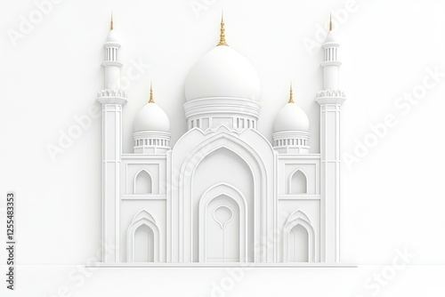 Wallpaper Mural Elegant white architectural structure resembling a historical monument with domes Torontodigital.ca