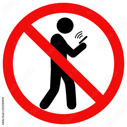 Phone using not allowed sign. Do not use mobile phone icon. Flat style vector illustration editable isolated design.