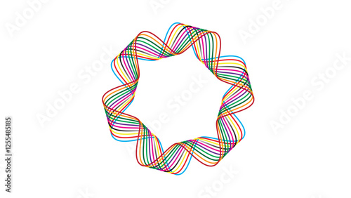 Abstract Guilloche Pattern, Circle Border Frame simple design on white background.