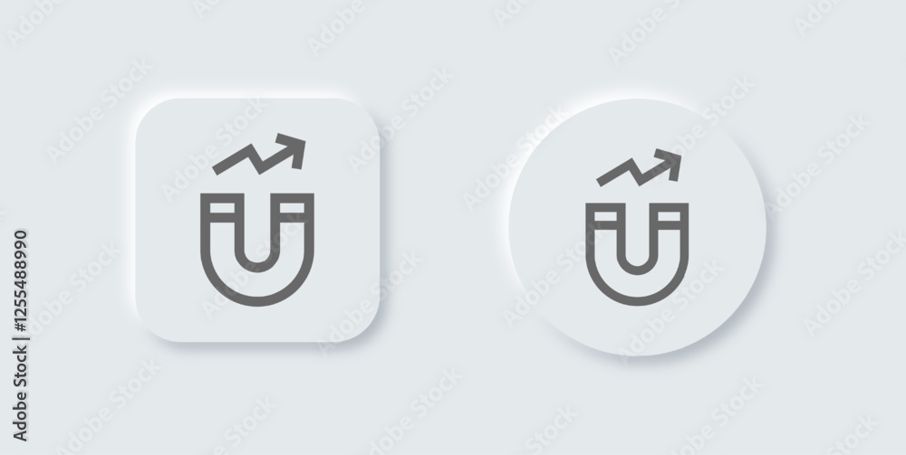 Engagement line icon in neomorphic design style. Marketing signs vector illustration.