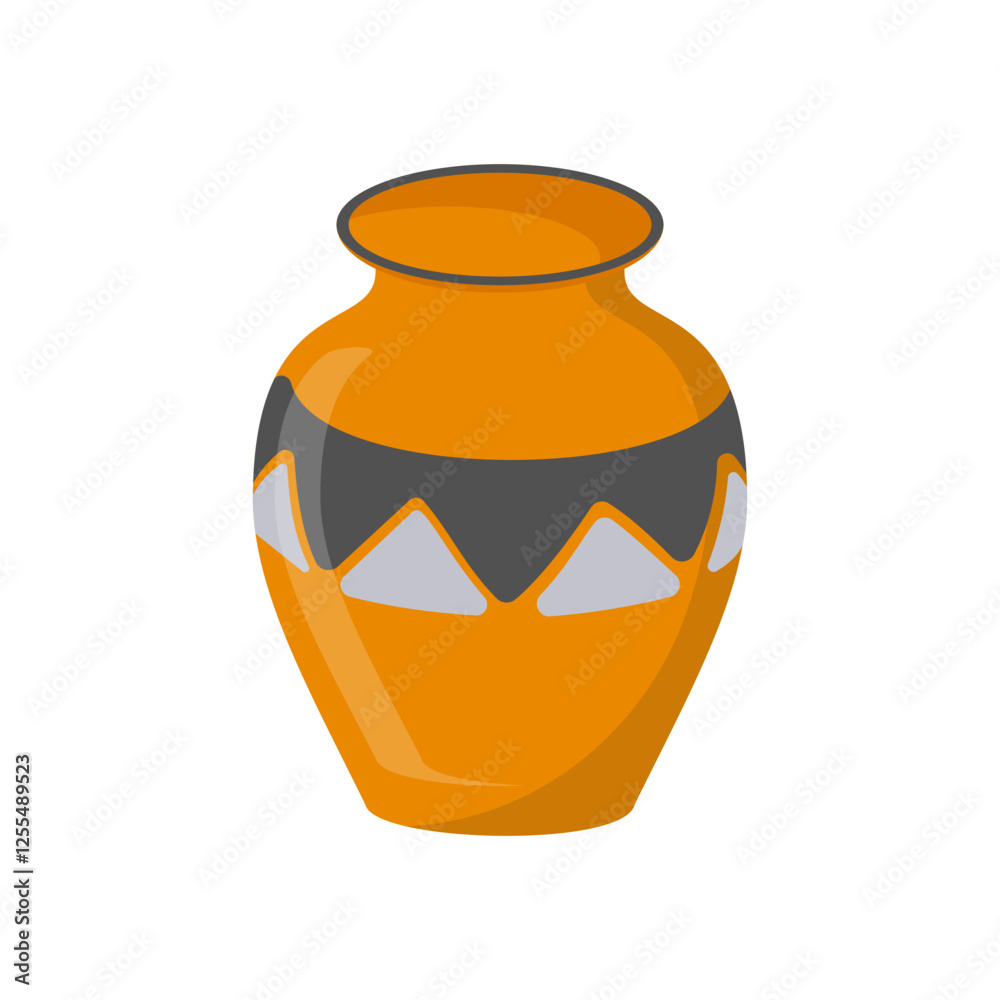 African Pot, African Symbols Illustration African Pot, African Symbols Illustration