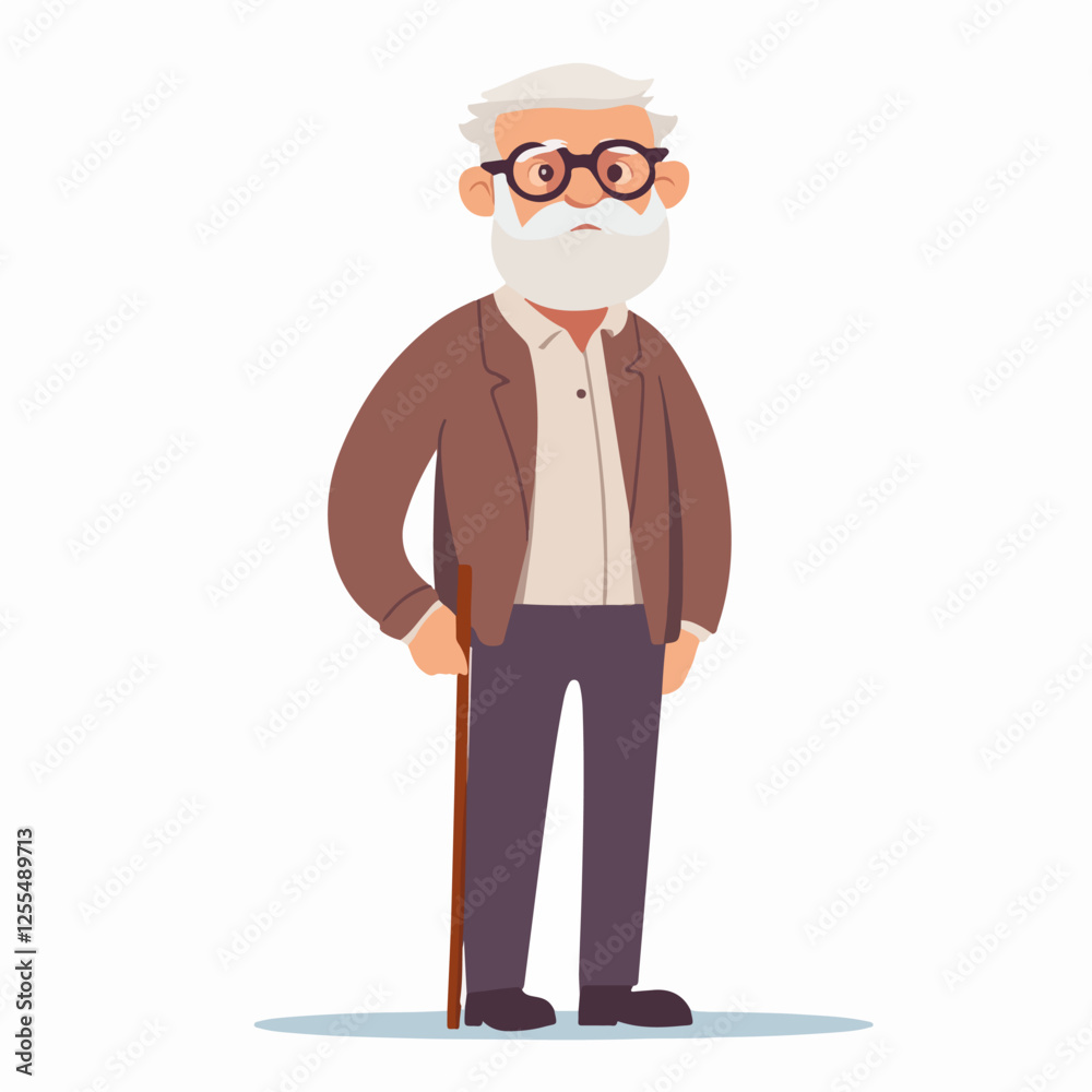 Illustration of an elderly man. Pensioner. Grandfather. Illustration of an elderly man. Pensioner. Grandfather.