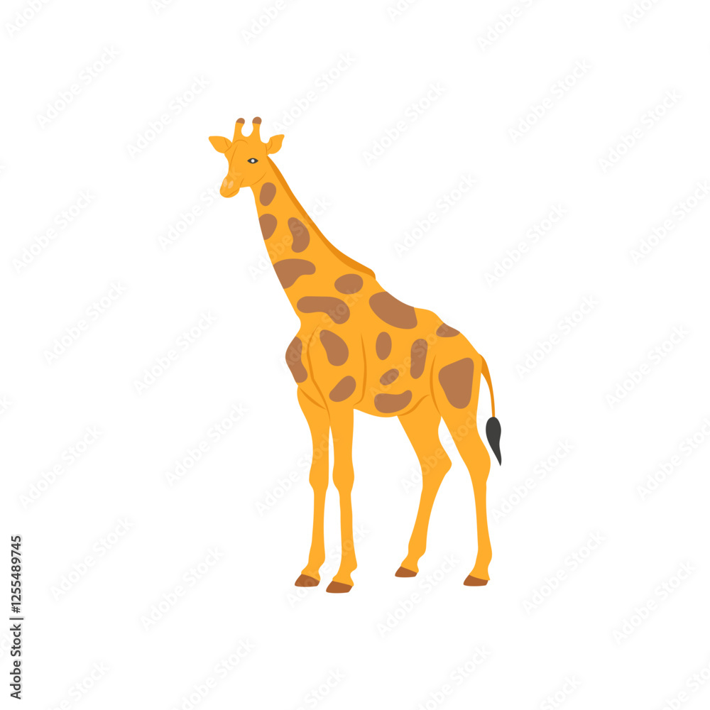 Fototapeta premium Giraffe, African Symbols Illustration