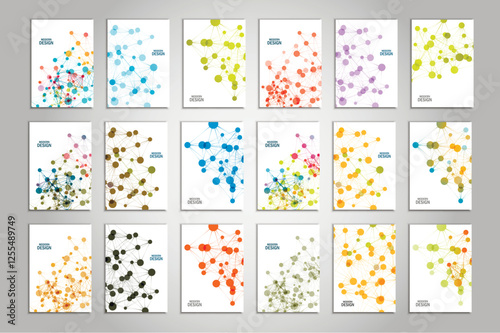 Vector abstract molecular structure. Cover template design