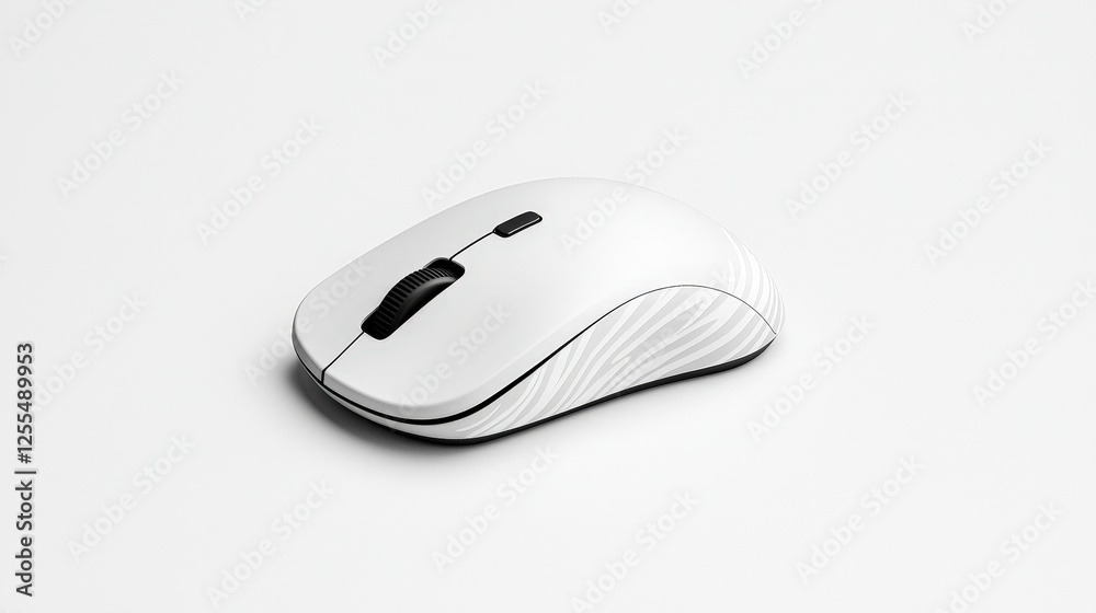 Modern Minimalist White Mouse on Clean Background for Technology and Office Use Modern Minimalist White Mouse on Clean Background for Technology and Office Use