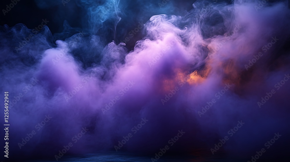 Fototapeta premium Purple and Blue Smoke Cloudscape Abstract Art