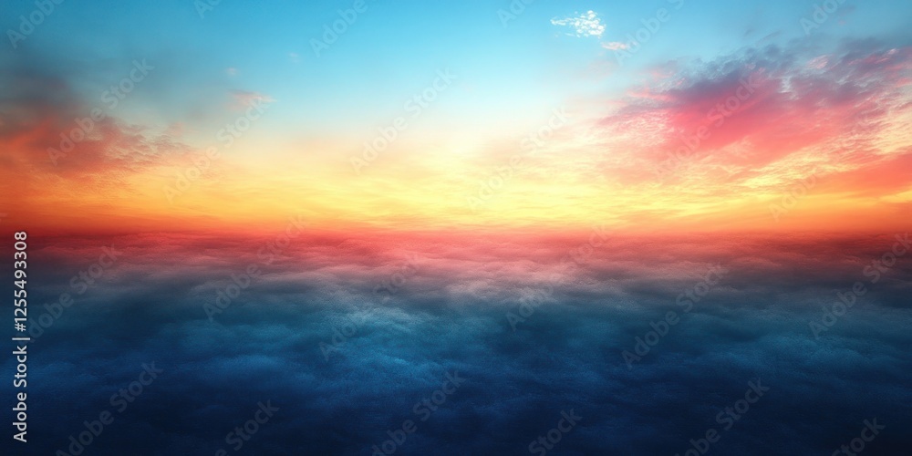 Heavenly Sunset Above the Clouds: A Serene Panorama Heavenly Sunset Above the Clouds: A Serene Panorama