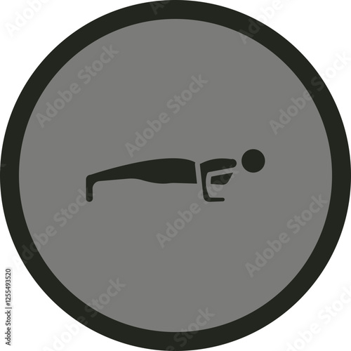 FourLimbed Staff Pose (Chaturanga Dandasana) Vector Icon Design photo