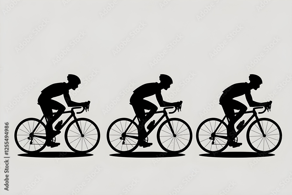 Obraz premium different poses of cycling