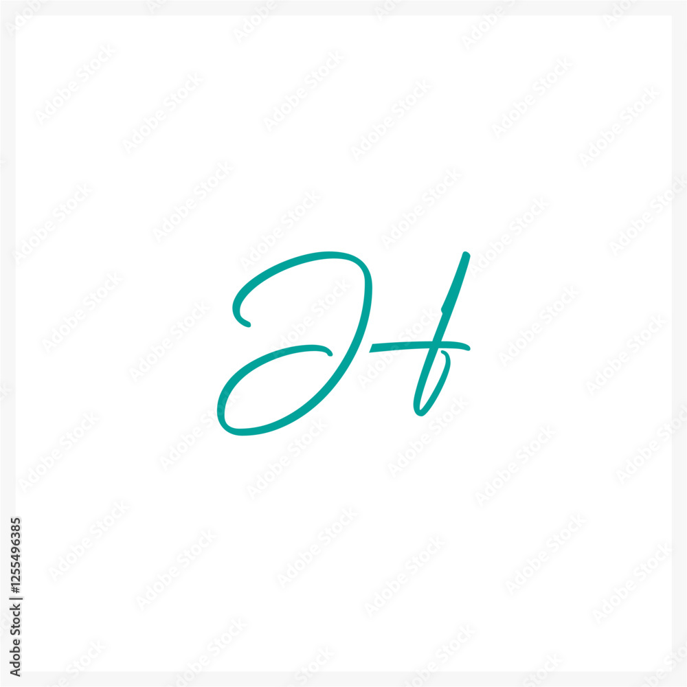 Elegant Abstract HJ script Calligraphy Logo Elegant Abstract HJ script Calligraphy Logo
