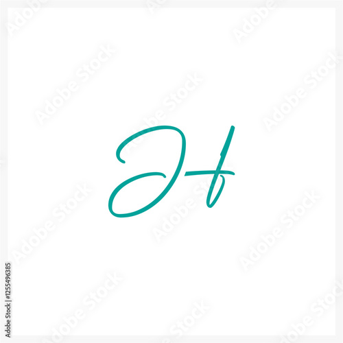 Elegant Abstract HJ script Calligraphy Logo