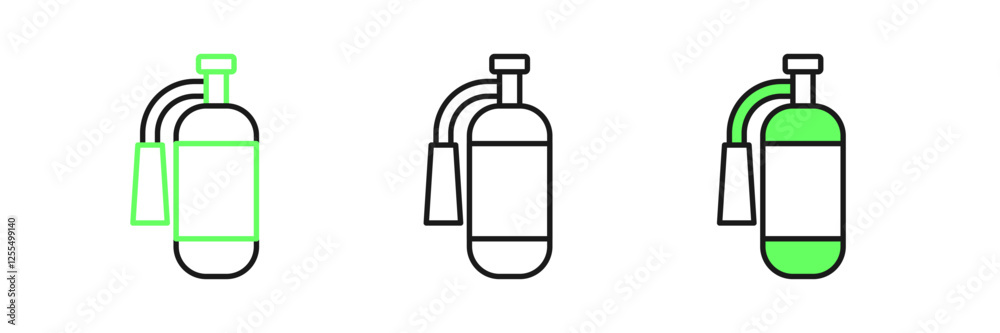 Set line Fire extinguisher icon isolated on white background. Vector Set line Fire extinguisher icon isolated on white background. Vector
