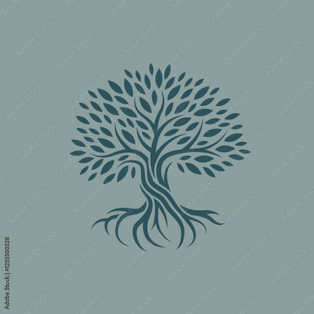 Obraz premium Artistic Tree Illustration. Nature Tree Vector Logo Design.