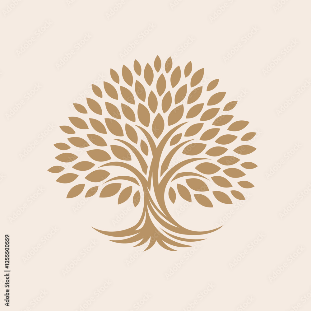 Fototapeta premium Artistic Tree Illustration. Nature Tree Vector Logo Design.