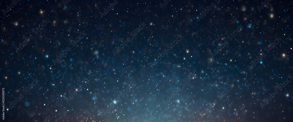 Festive starry sky background with blue light bokeh. New year and Christmas concept Festive starry sky background with blue light bokeh. New year and Christmas concept