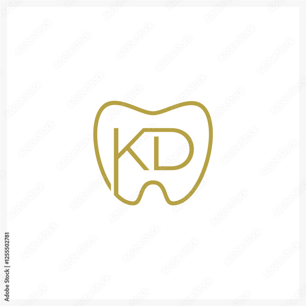 Minimalist Dental Logo with Tooth Shape and Initials KD Minimalist Dental Logo with Tooth Shape and Initials KD