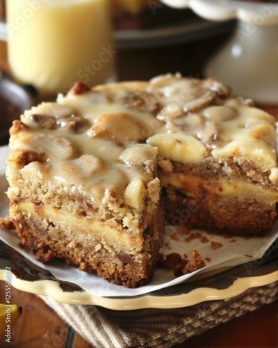 Wallpaper Mural Delicious Banana Cheesecake Slice Presentation for Gourmet Food Dessert Temptation Delight Torontodigital.ca