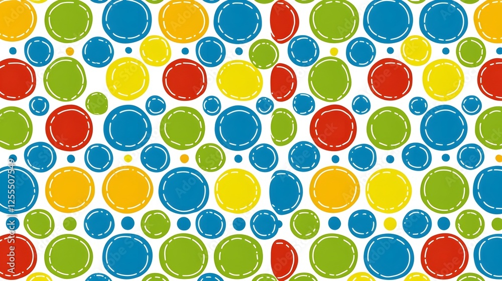 Colorful circle pattern with bright dots on a white background Colorful circle pattern with bright dots on a white background