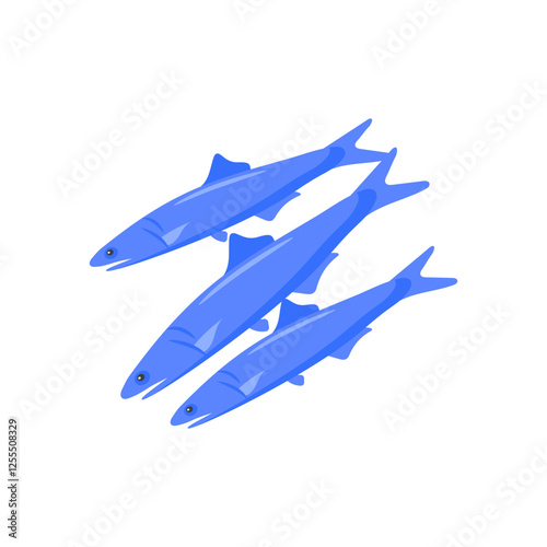 AnchovySeafood Vector Illustration, Isolated
