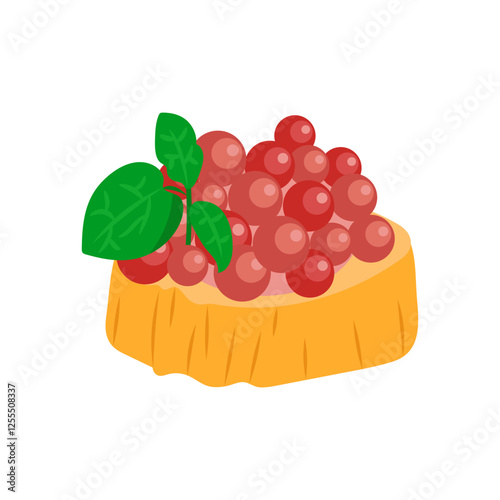 Red CaviarSeafood Vector Illustration, Isolated