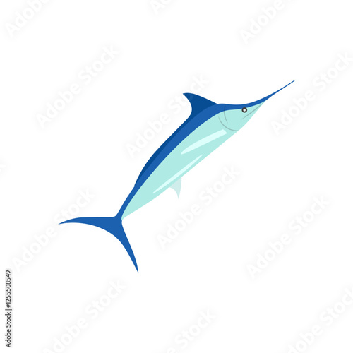 Blue MarlinSeafood Vector Illustration, Isolated