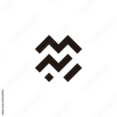 Letter mN square, letter x geometric symbol simple logo vector